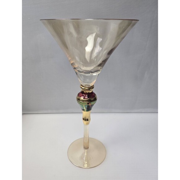 Z. Gallerie Majestic Amber Art Glass Oversized Martini Glass 10" - Picture 4 of 11